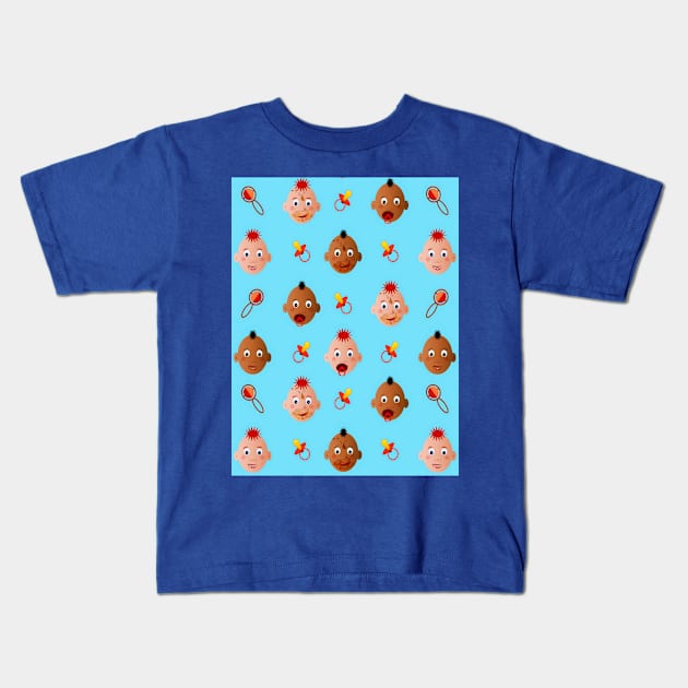 Beautiful dirty babies on blue Kids T-Shirt by YamyMorrell